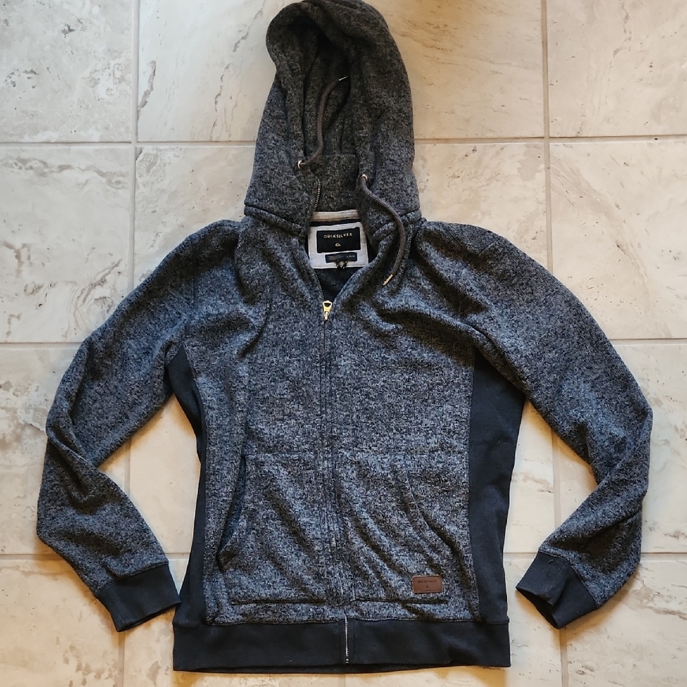 Gray Quicksilver Zip-Up Hoodie